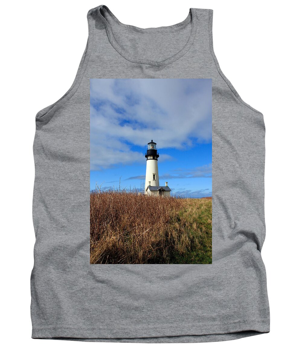 Yaquina Bay Lighthouse Tank Top featuring the photograph Yaquina Bay Lighthouse in Oregon by Athena Mckinzie