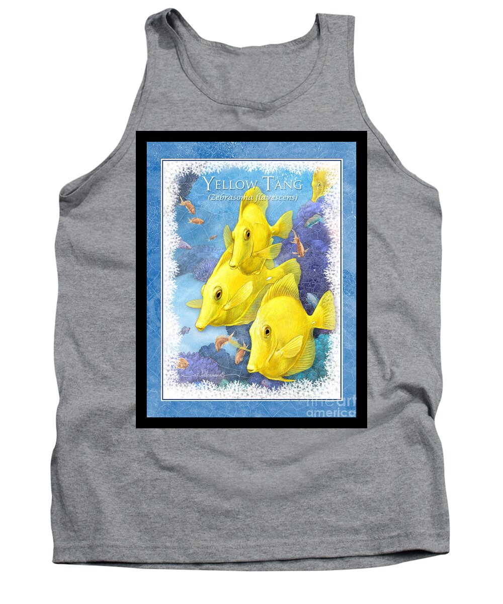 Yellow Tank Top featuring the digital art Yellow Tang by Randy Wollenmann