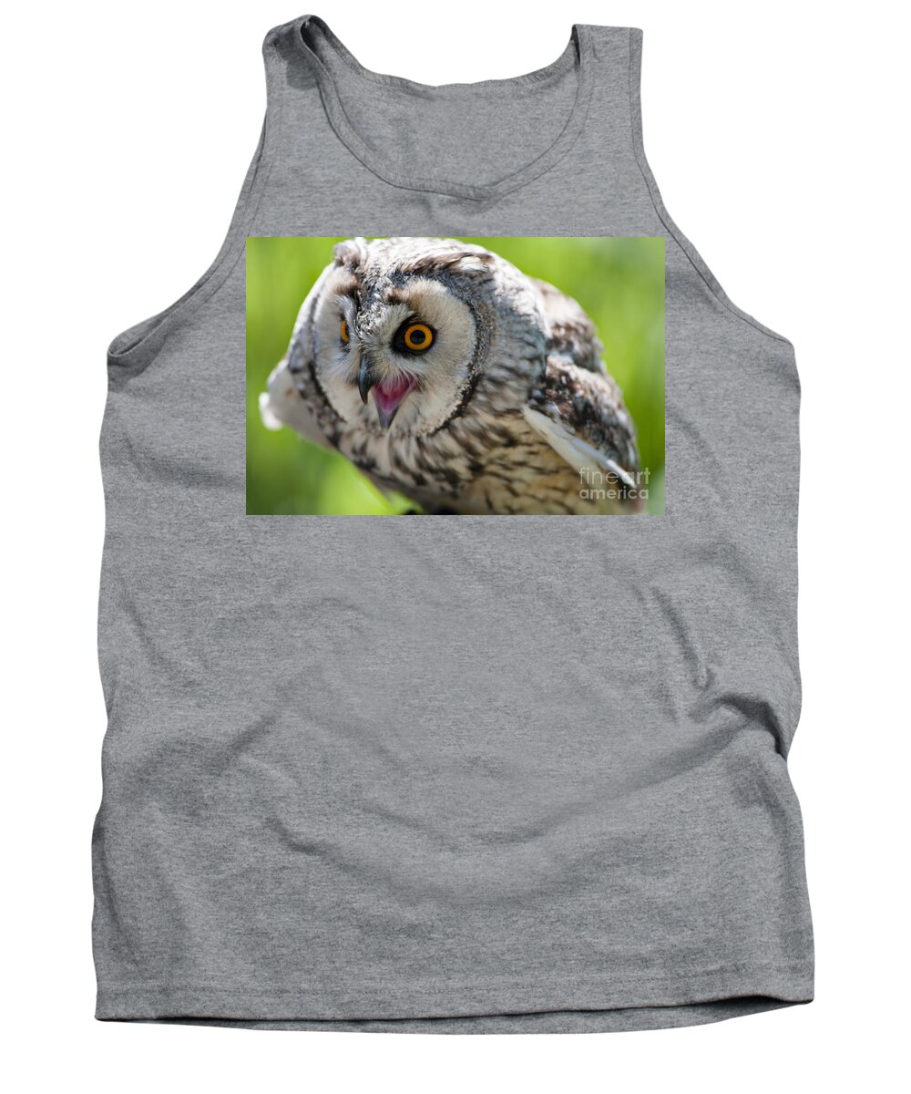 Aggession Tank Top featuring the photograph Eagle owl #1 by Andrew Michael
