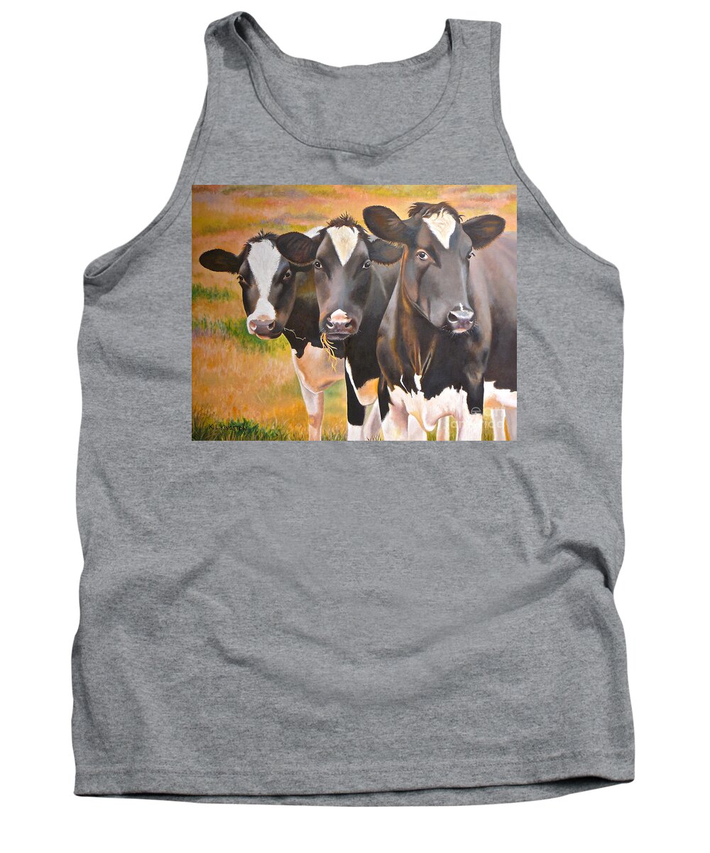 Curious Trio Tank Top featuring the painting Curious Trio by K L Kingston