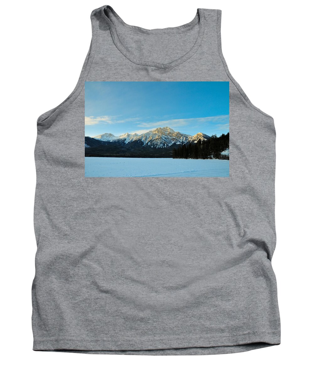 Alp Tank Top featuring the photograph Illuminated winter landscape by the sun #2 by U Schade