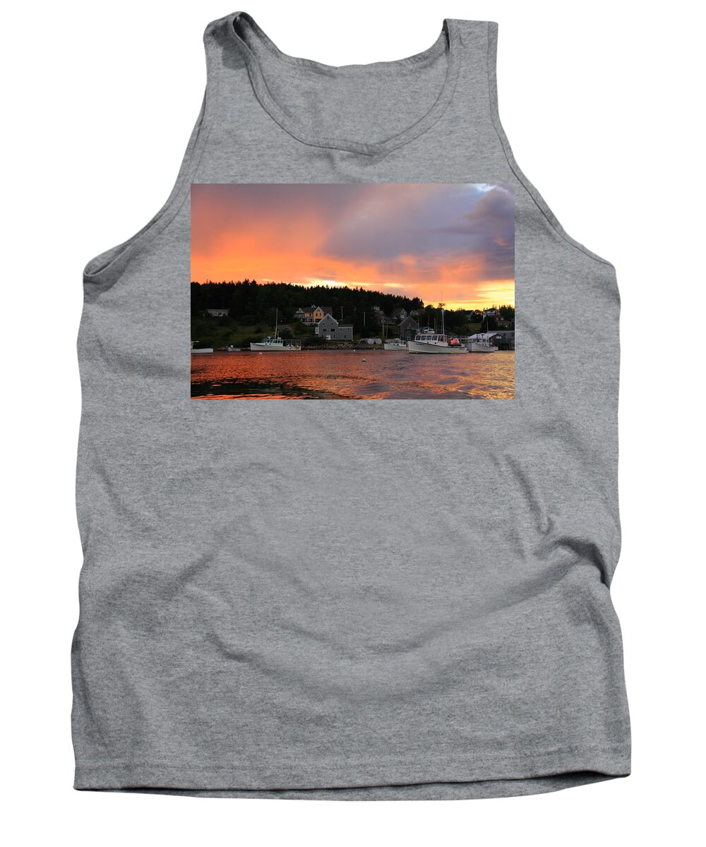 Seascape Tank Top featuring the photograph A Maine Coast Sunset by Doug Mills