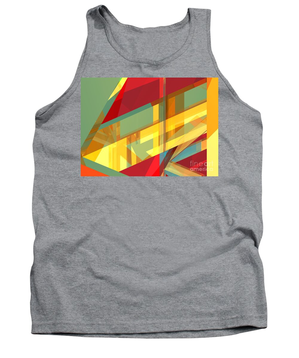 Abstract Tank Top featuring the digital art Abstract Tan 9 by Russell Kightley