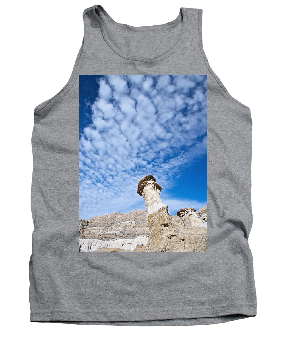Hoodoos Tank Top featuring the photograph Angled Hoodoo And Clouds by David Kleinsasser