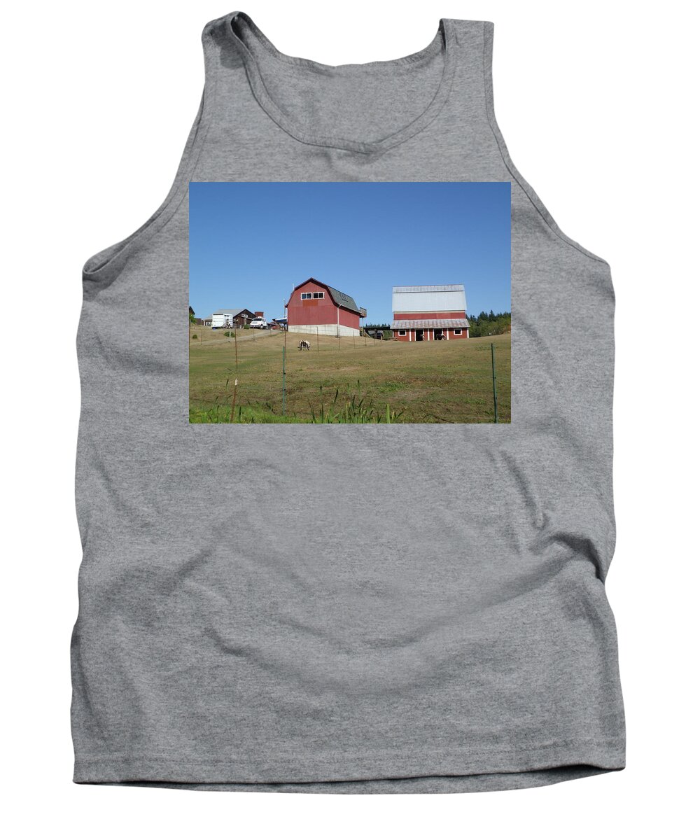 Red Colored Barn Tank Top featuring the photograph Barn Has It All by Kym Backland