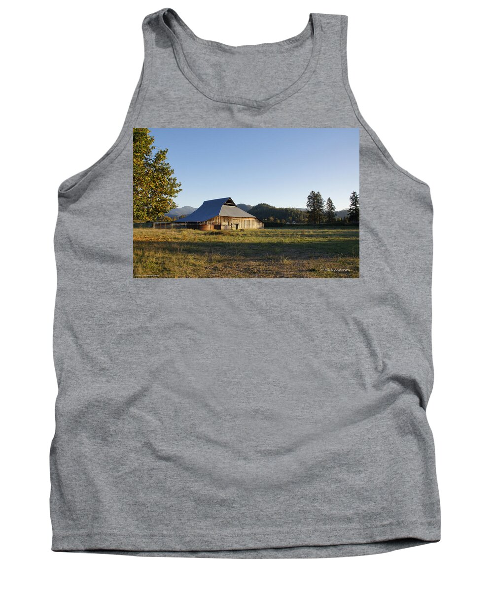 Barn Tank Top featuring the photograph Barn in the Applegate by Mick Anderson