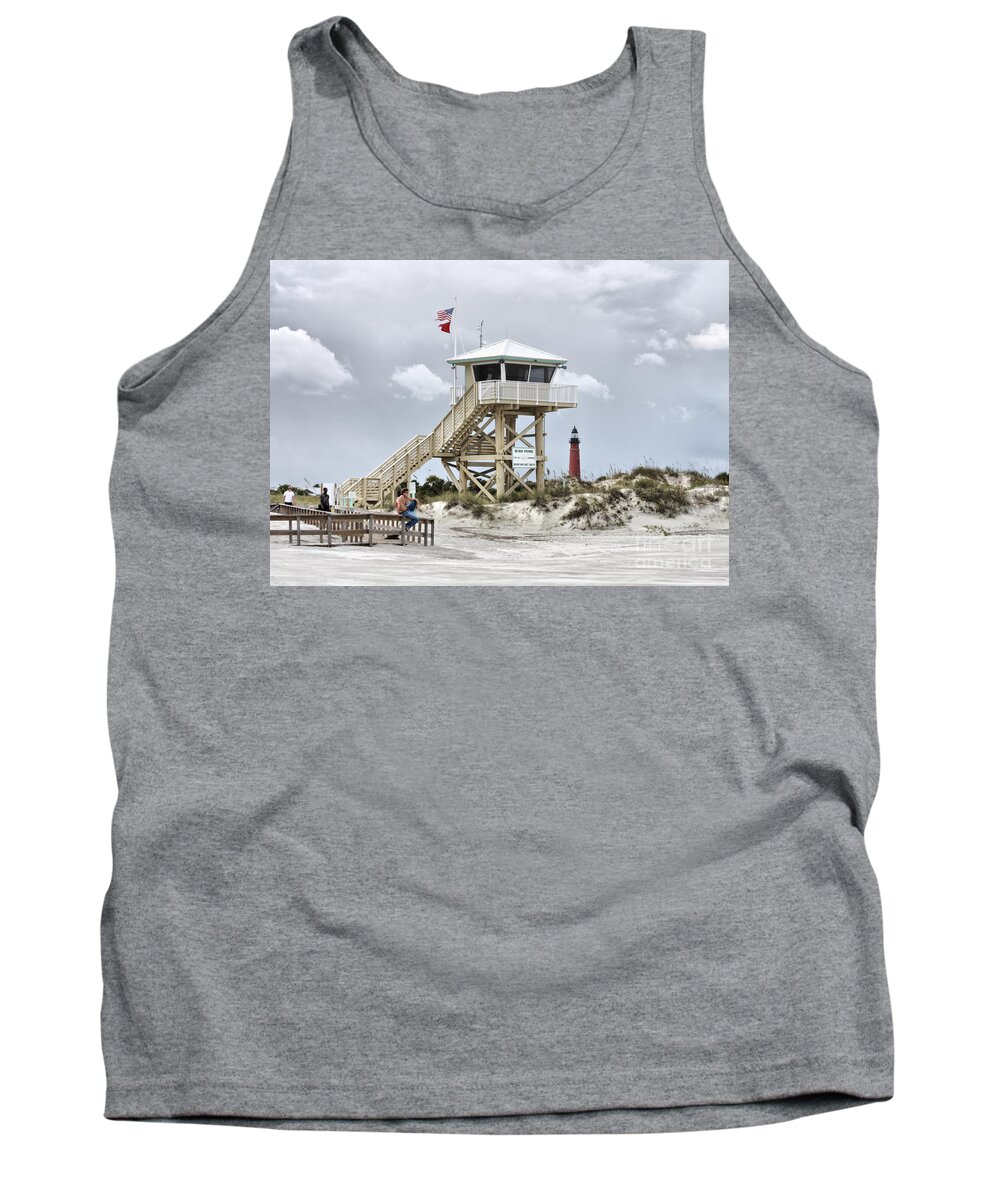 Beach Patrol Tank Top featuring the photograph Beach Patrol by Deborah Benoit