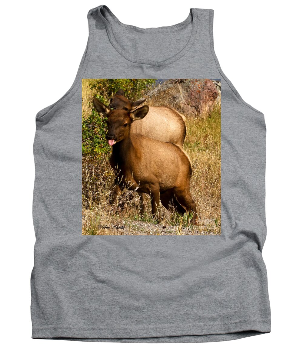 Elk Tank Top featuring the photograph Being a Brat by Sue Karski