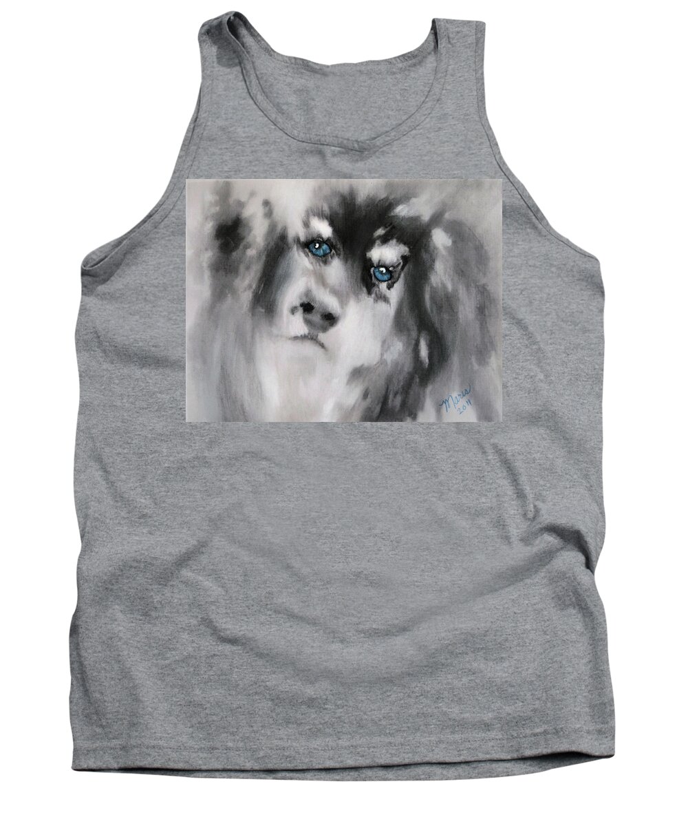 Dog Tank Top featuring the painting Blue by Maris Sherwood