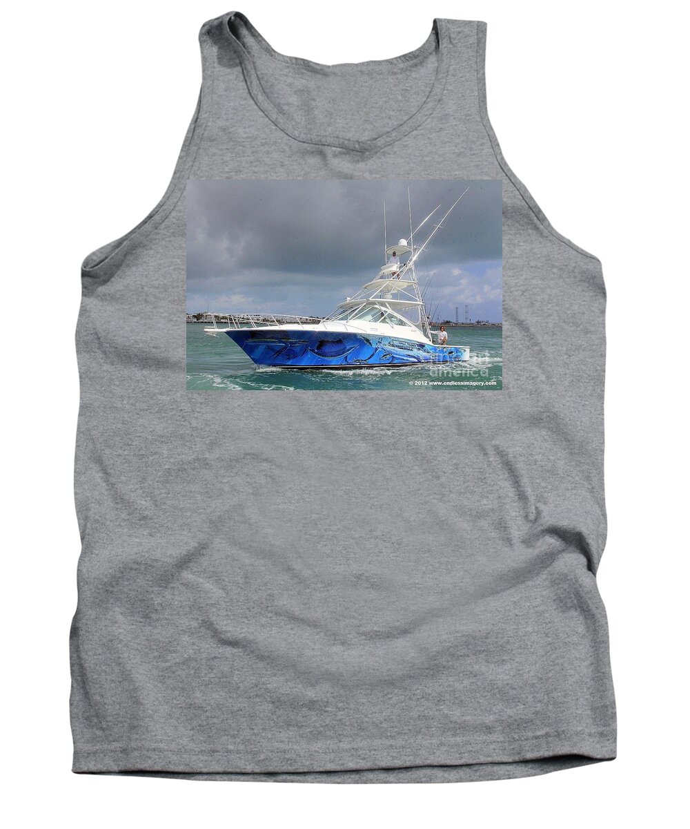 Boat Wrap Tank Top featuring the digital art Boat Wrap on Cabo by Carey Chen