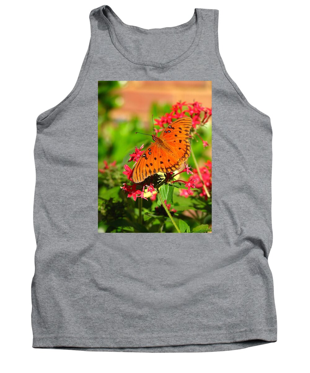 Butterfly Tank Top featuring the photograph Butterfly on Pentas by Carla Parris