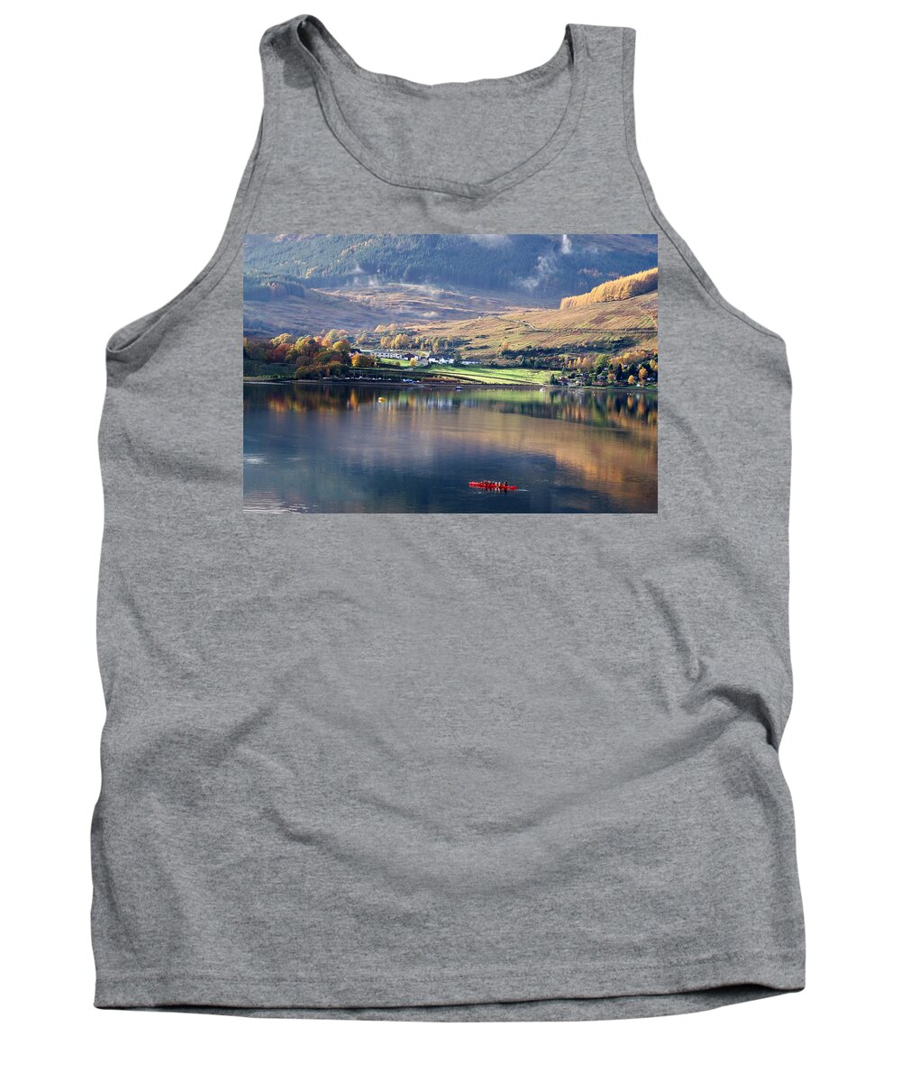 Autumn Tank Top featuring the photograph Canoeing on Loch Goil by Lynn Bolt