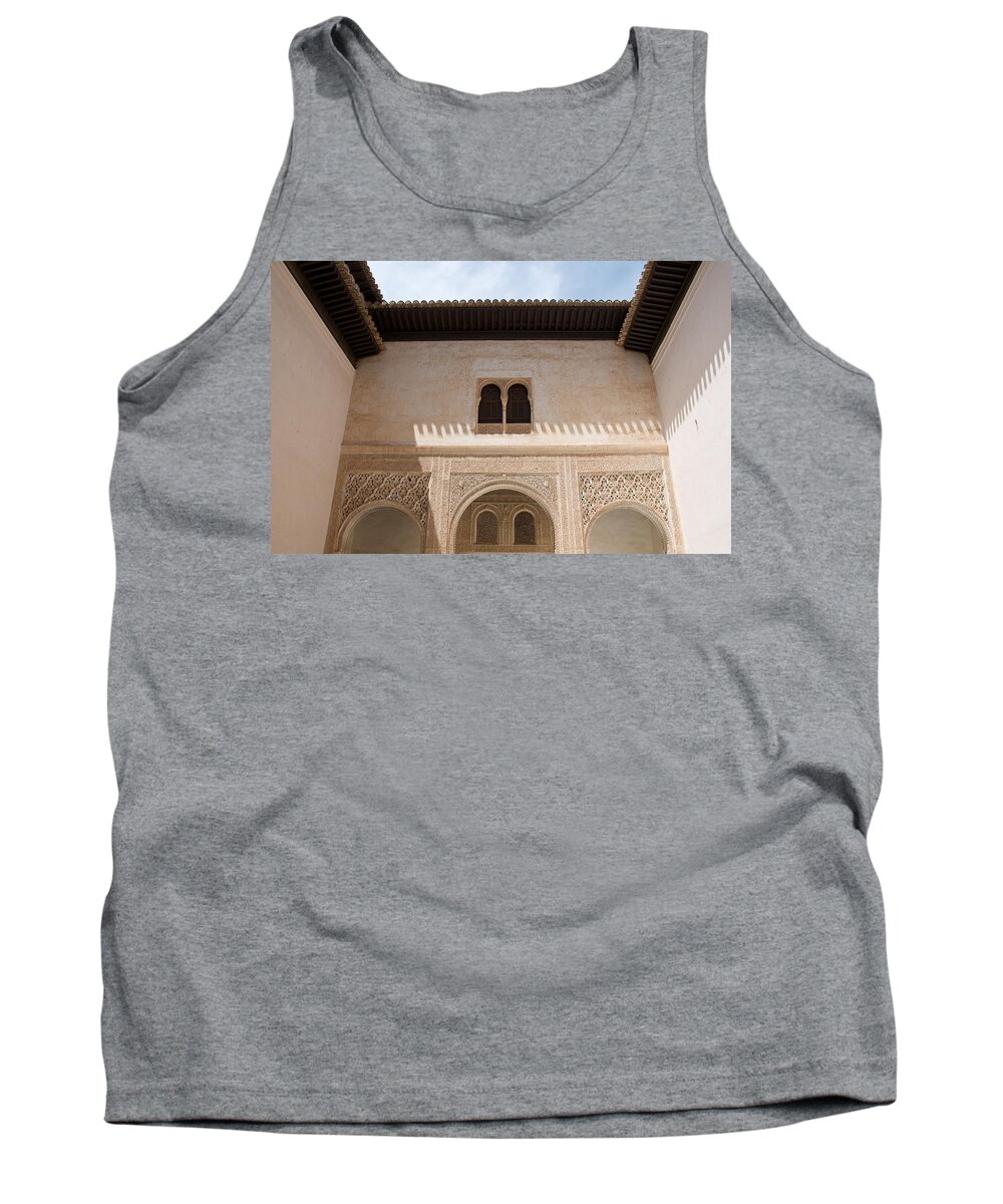 Courtyard Tank Top featuring the photograph Courtyard Roof Alhambra by David Kleinsasser