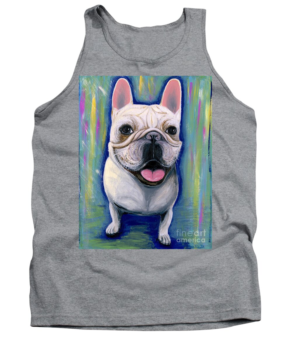 French Bulldog Paintings Tank Top featuring the painting Dino The French Bulldog by Ania M Milo