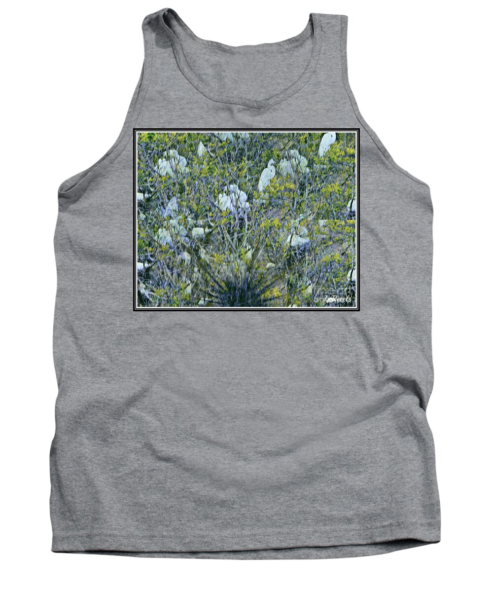 Egret Tank Top featuring the photograph Egrets at Roost by Leslie Revels