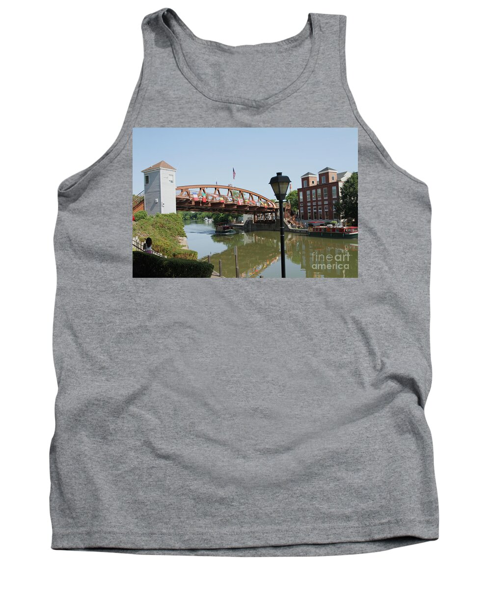 Erie Canal Tank Top featuring the photograph Fairport Lift Bridge by William Norton