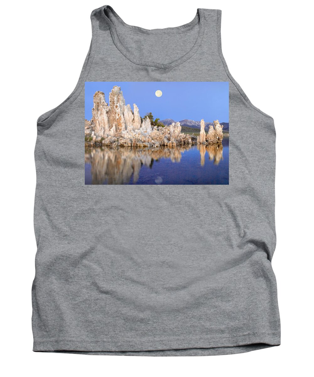 00175334 Tank Top featuring the photograph Full Moon Over Mono Lake With Wind by Tim Fitzharris