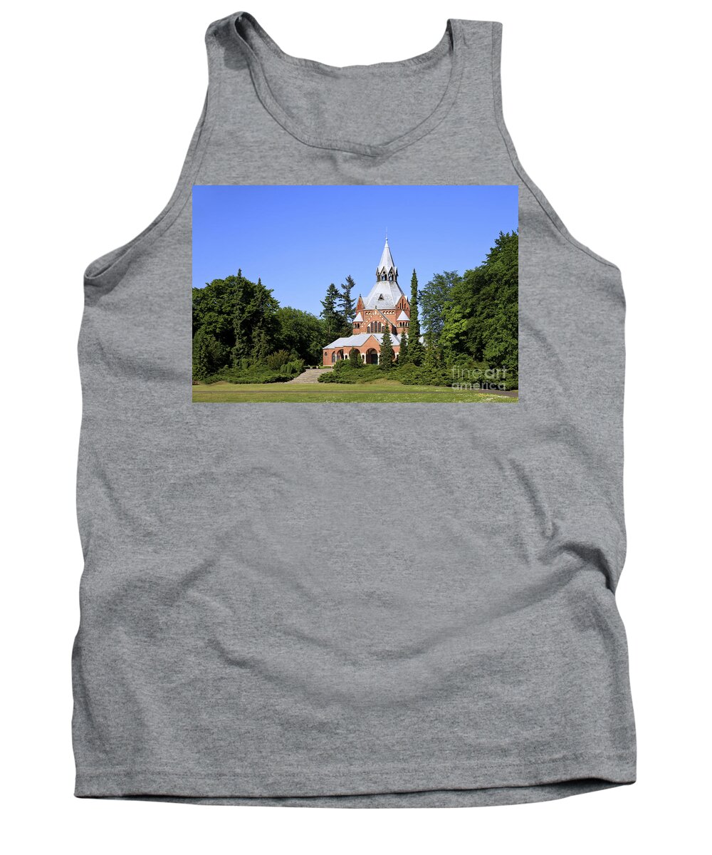 Chapel Tank Top featuring the photograph Grand Chapel in Central Cemetery Szczecin Poland by Teresa Zieba