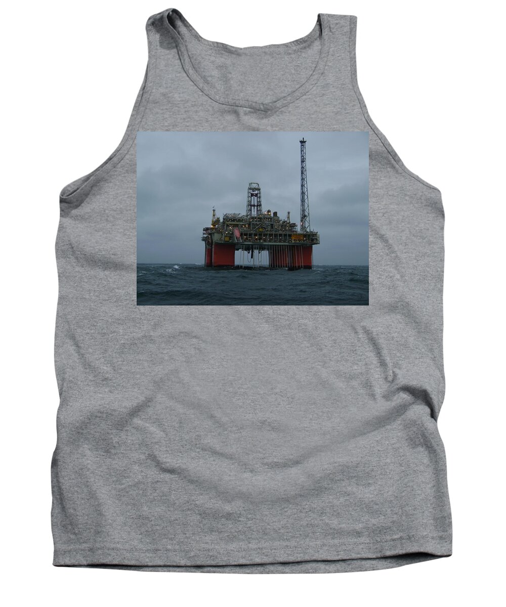 Photograph Tank Top featuring the photograph Grey day at Snorre by Charles and Melisa Morrison