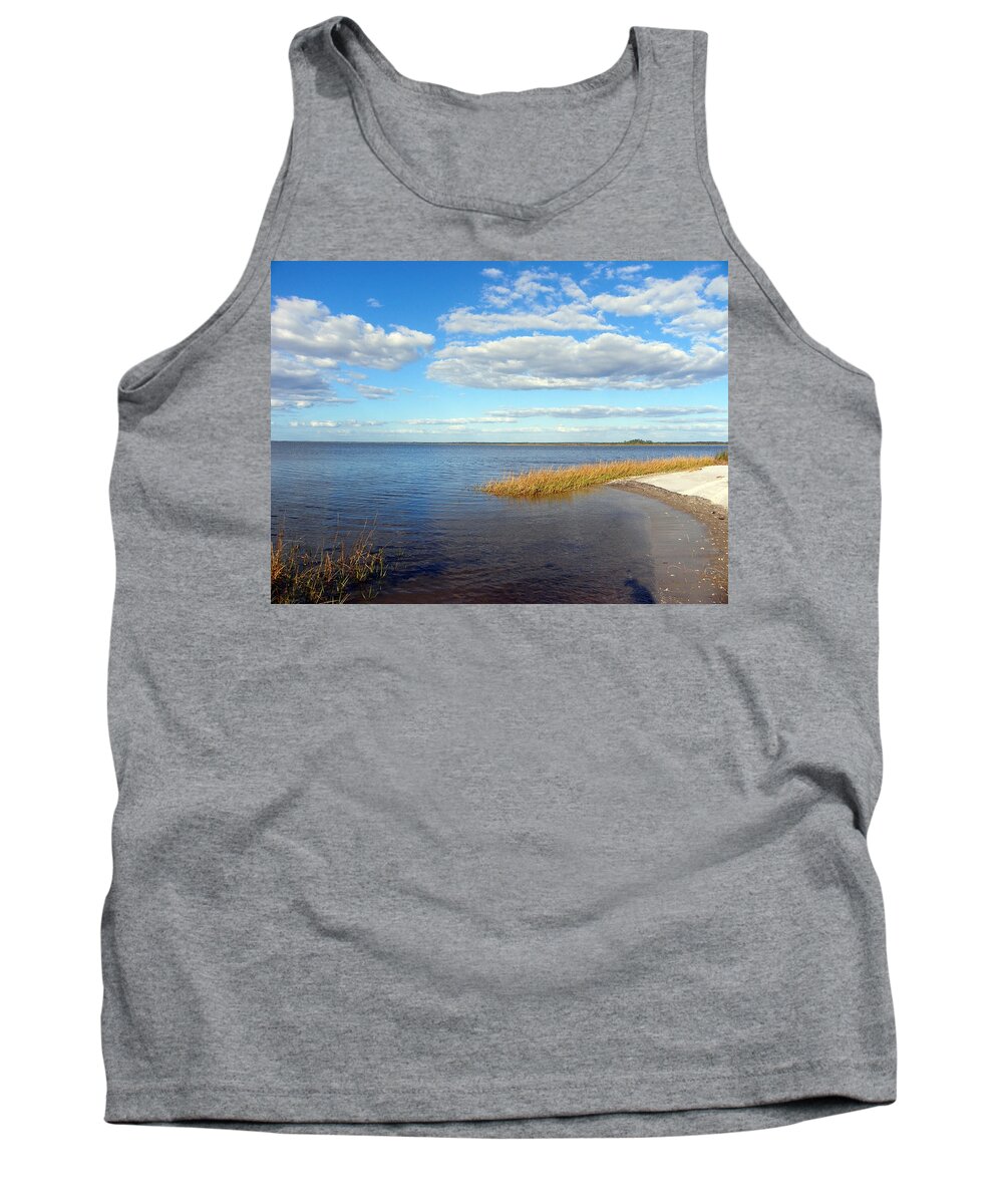 Cedar Key Tank Top featuring the photograph Island Skies by Sheri McLeroy