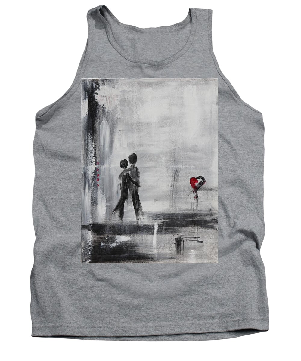 Love Tank Top featuring the painting Love Story 1 by Sladjana Lazarevic