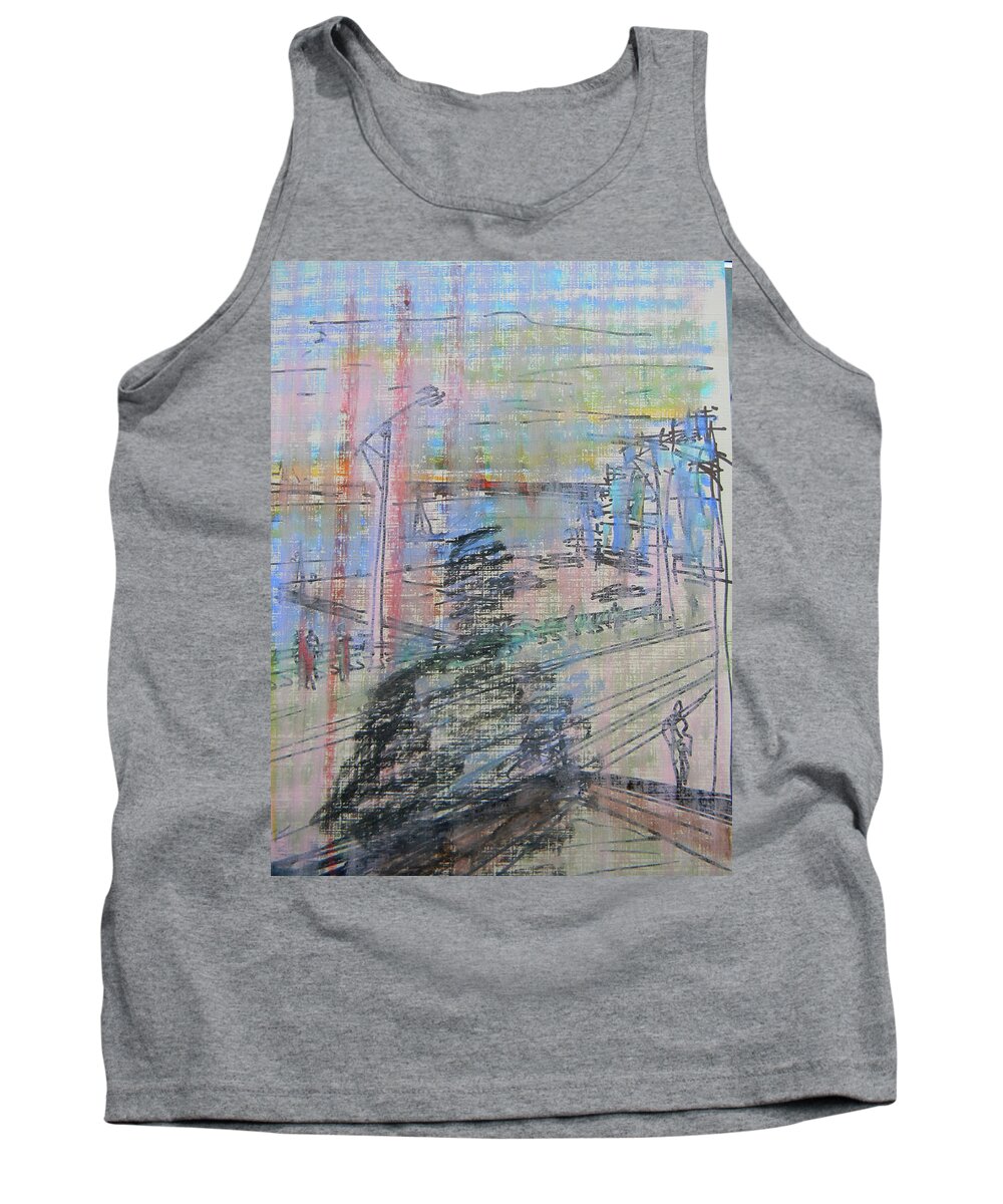 Toronto Tank Top featuring the drawing Maple Leaf Quay by Marwan George Khoury