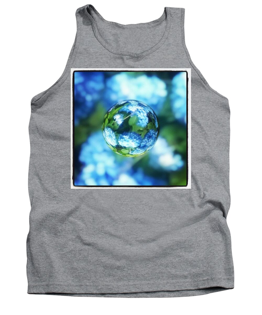 Floral Tank Top featuring the photograph Marbled Blue Hydrangea by Anna Porter