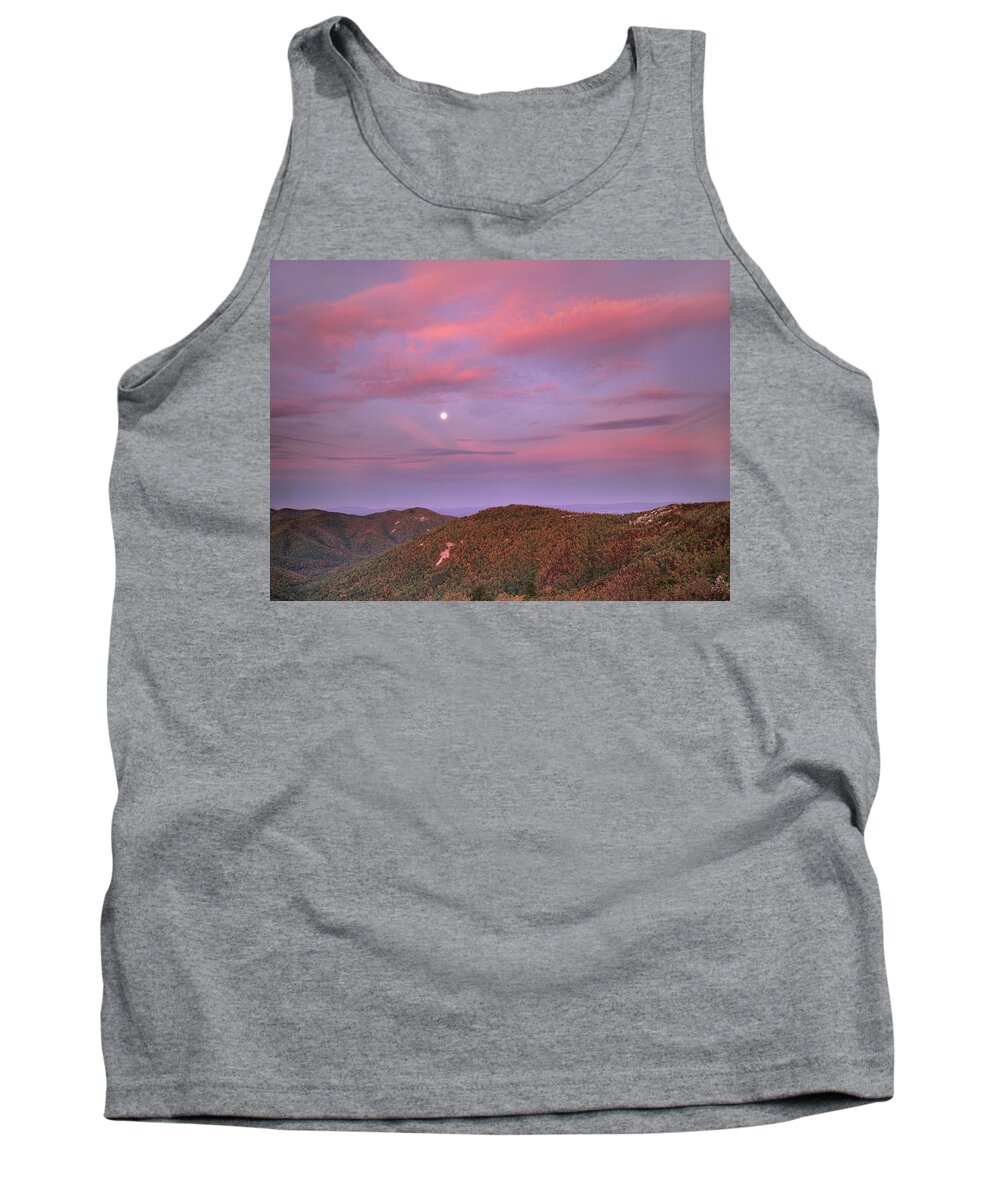 00176862 Tank Top featuring the photograph Moon Over Blue Ridge Range And Lost by Tim Fitzharris