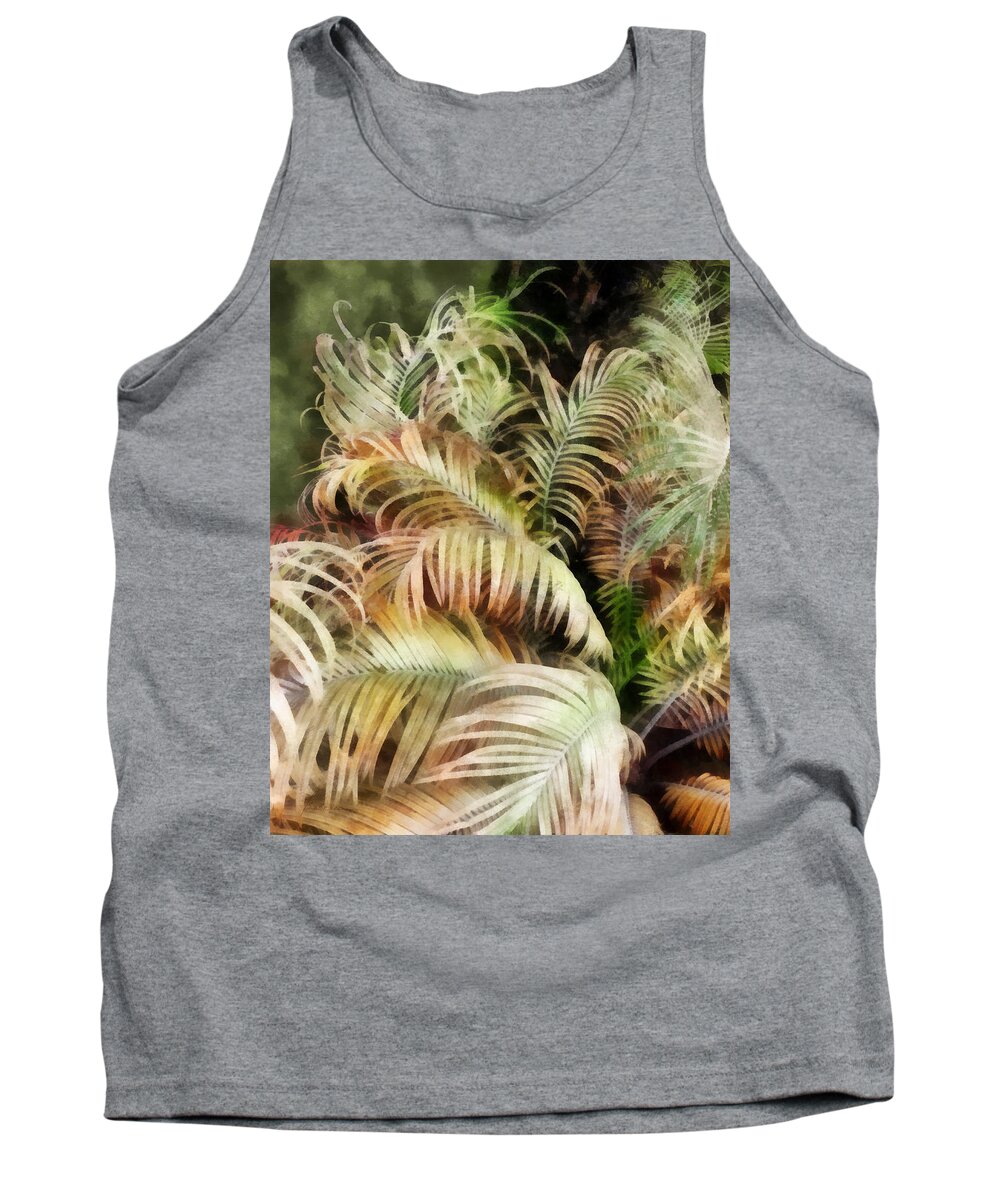 Palm; Tree; Bush; Tropic; Tropical; Plant; Frond; Leaf; Leaves Tank Top featuring the digital art Palm Bank by Frances Miller