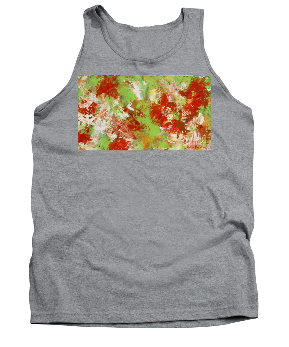 Abstract Tank Top featuring the painting Potted Flowers by Claire Gagnon