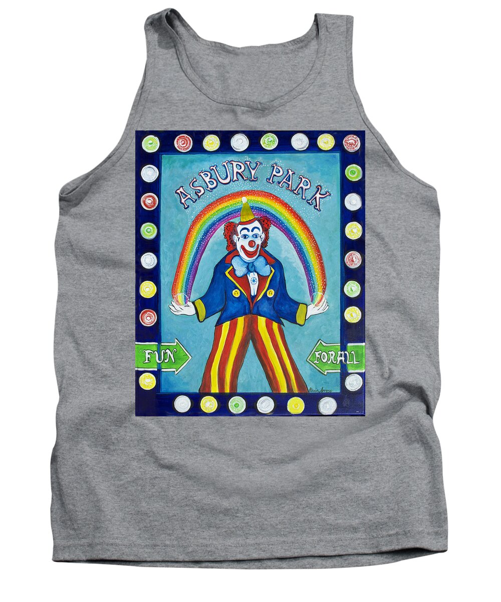 Asbury Park Tank Top featuring the painting Rainbow Billy by Patricia Arroyo