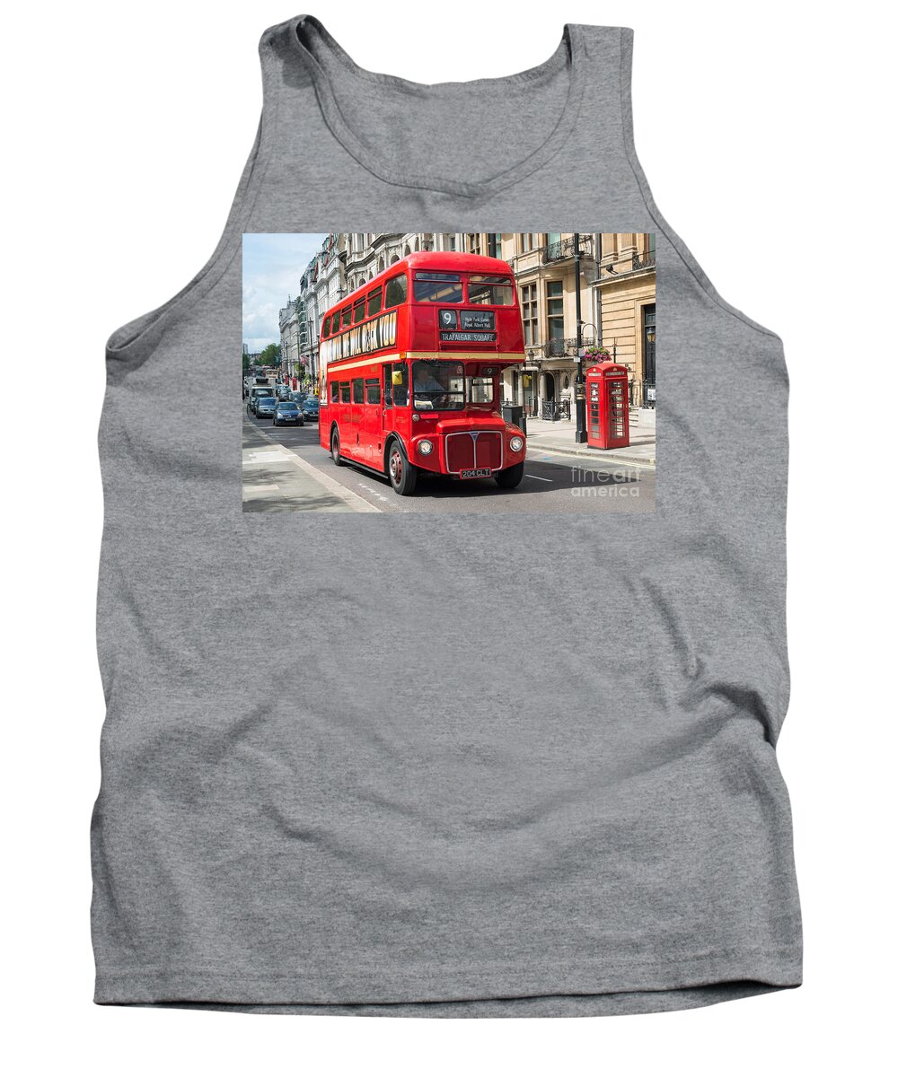 Red Bus Tank Top featuring the photograph Red London Bus by Andrew Michael