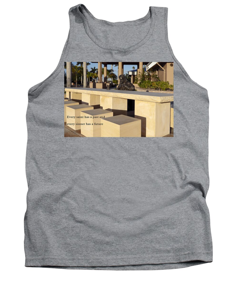 Large Outdoor Religious Sculpture Tank Top featuring the photograph Saints and Sinners by Sally Weigand