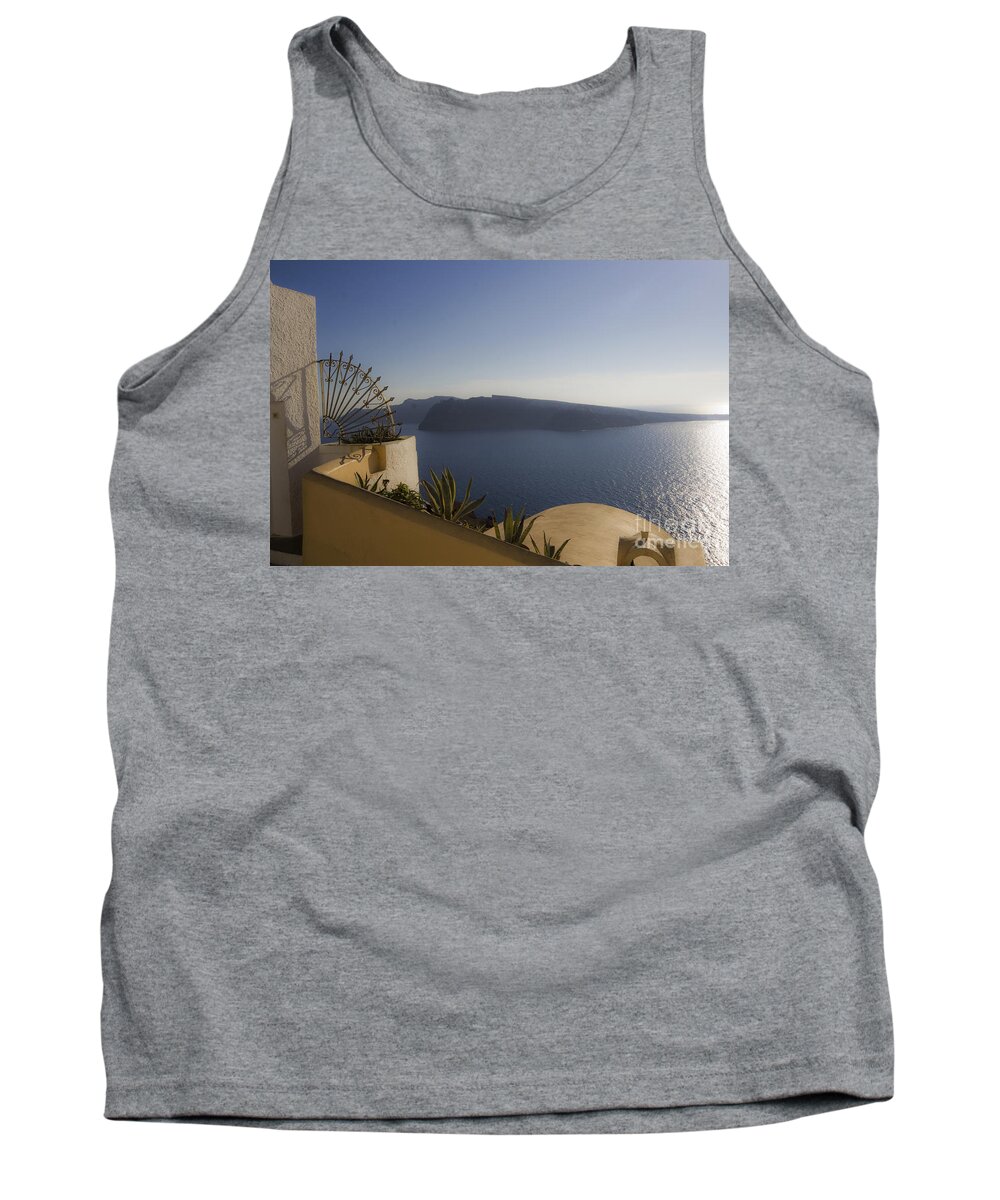 Volcano Tank Top featuring the photograph Santorini View by Leslie Leda