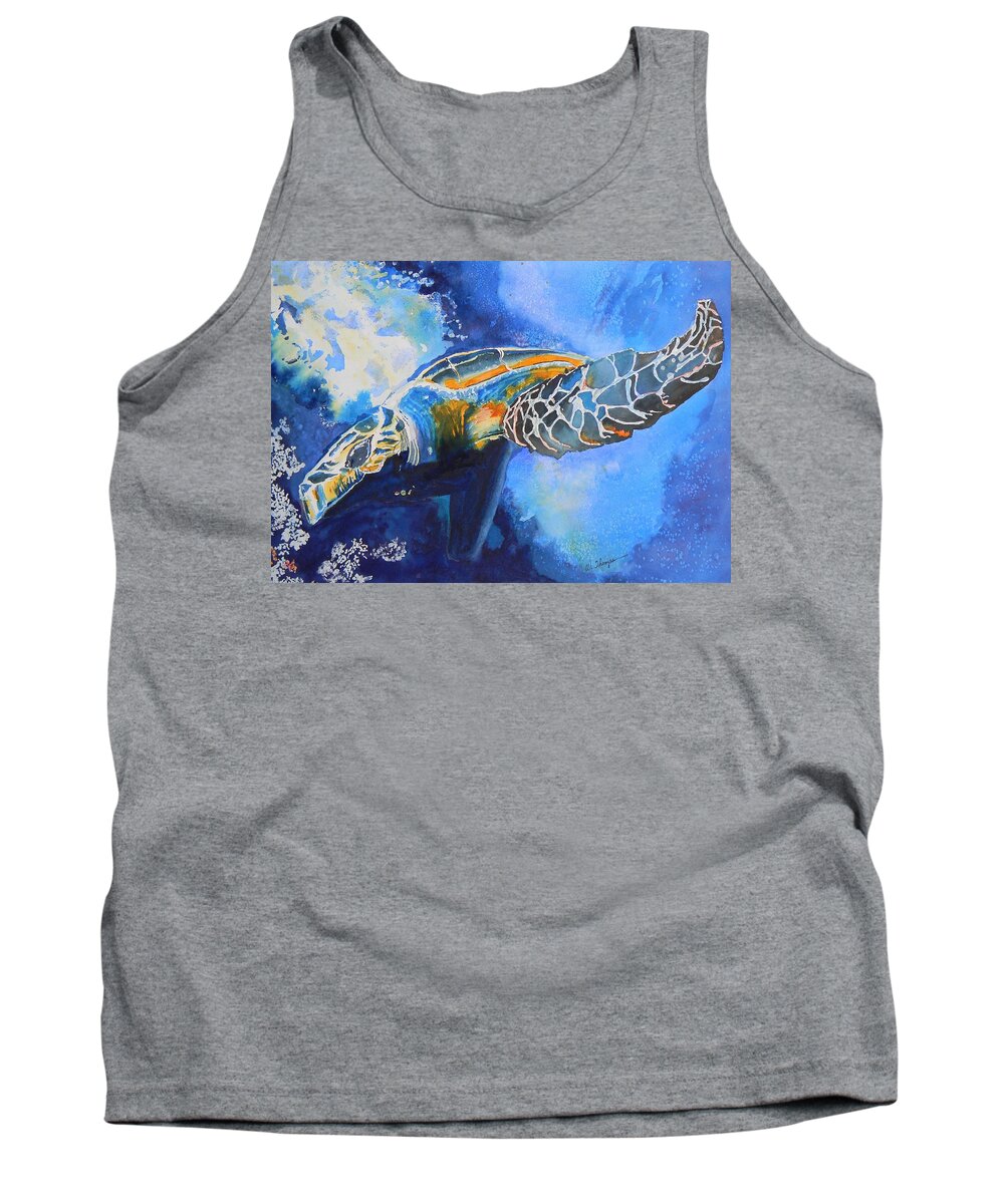 Save The Turtles Tank Top featuring the painting Save the Turtles by Warren Thompson