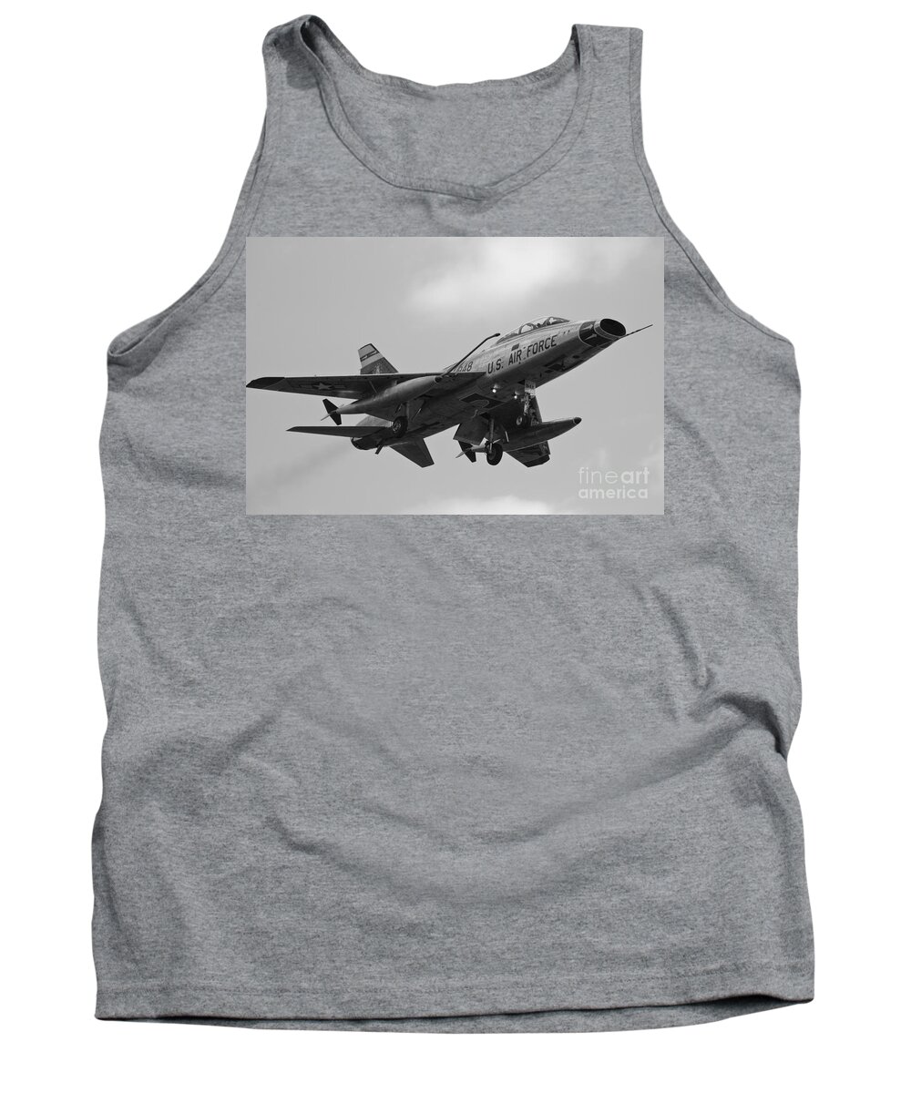 North American Aviation Tank Top featuring the photograph Short Final Hun BW by Tim Mulina