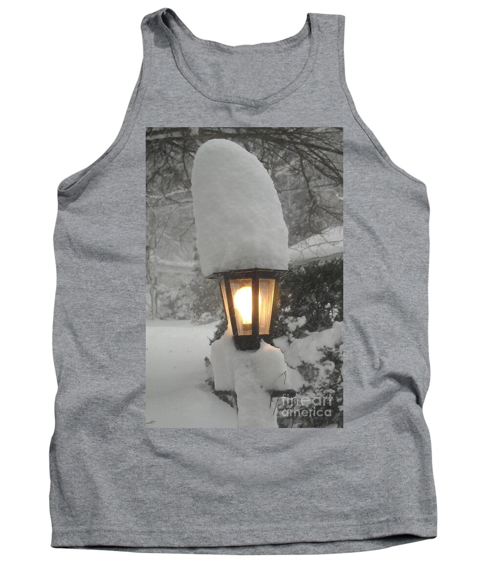 Snow Covered Lamp Tank Top featuring the photograph Snow Capped by Michelle Welles