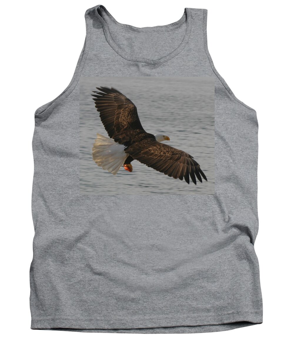 Bald Eagle Flying In Puget Sound Tank Top featuring the photograph Spread Eagle by Kym Backland