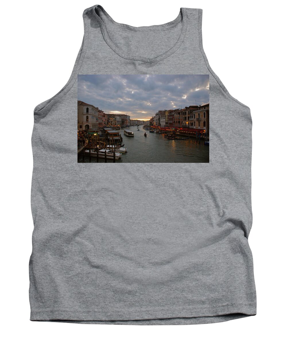 Sunset Tank Top featuring the photograph Sun Sets Over Venice by Eric Tressler