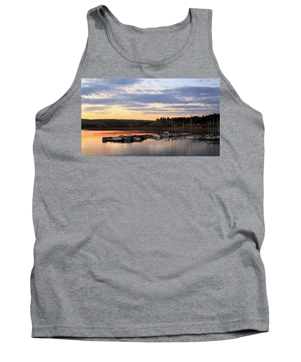 Landscape Tank Top featuring the photograph Sunset on the Lake by Donald J Gray