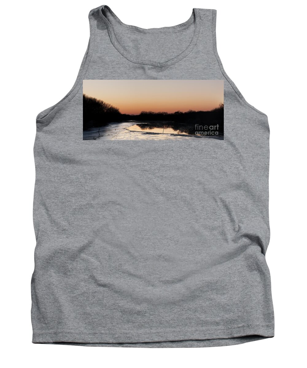 Sunset Tank Top featuring the photograph Sunset over the Republican River by Art Whitton