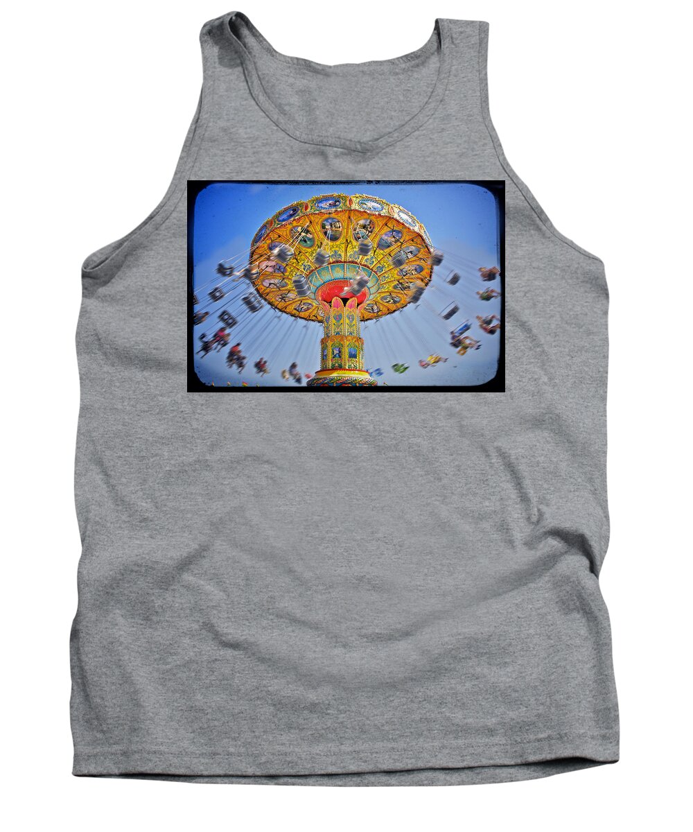 Air Tank Top featuring the photograph The Carnival Swings by Jarrod Erbe