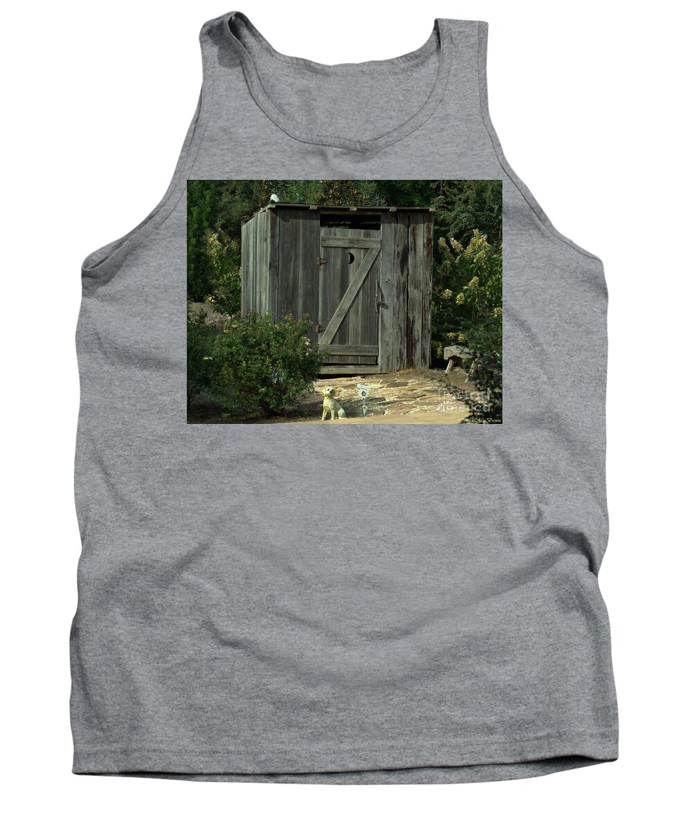 Outhouse Tank Top featuring the photograph The Double Seat Outhouse by Donna Brown