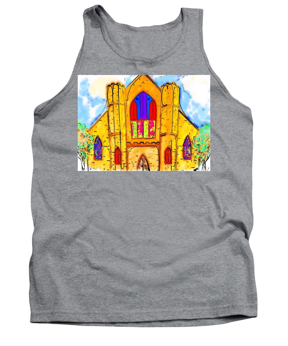 Wedding Tank Top featuring the digital art The Wedding Chapel by Alec Drake