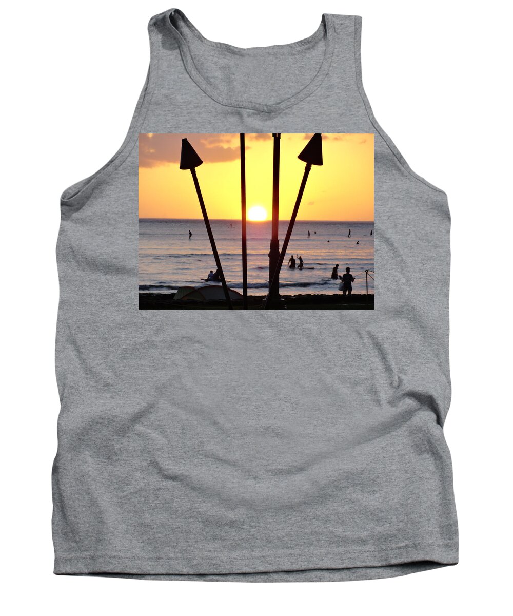 Sunset Tank Top featuring the photograph Torched Sunset by Robert Meyers-Lussier