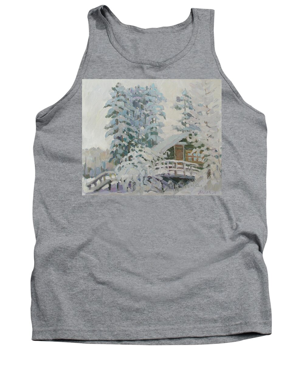 Winter Tank Top featuring the painting Visiting Fairy Tales by Juliya Zhukova
