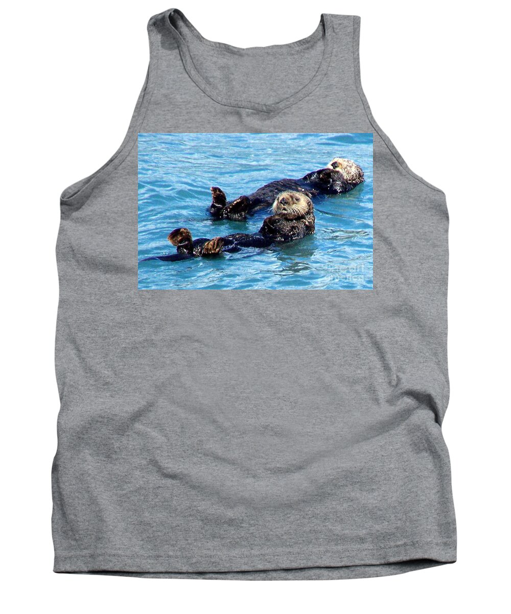 Sea Otters Tank Top featuring the photograph Whatchu Looking At by Kathy White