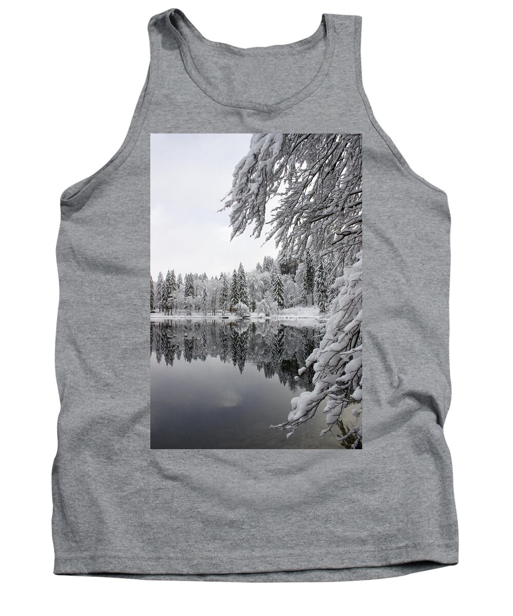Reflections Tank Top featuring the photograph Wintery reflections by Ian Middleton