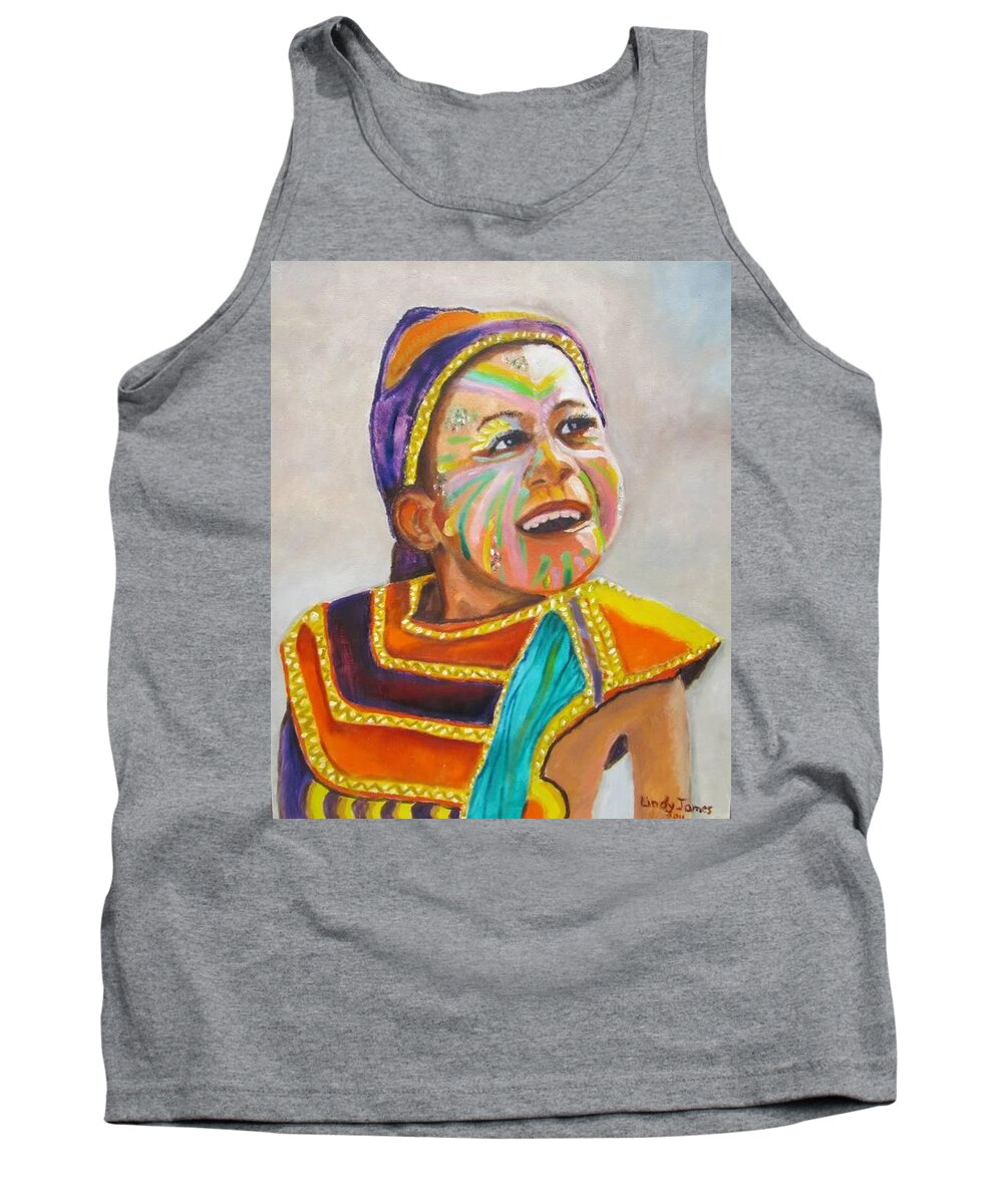 Costume Tank Top featuring the painting Young Masquerader by Jennylynd James