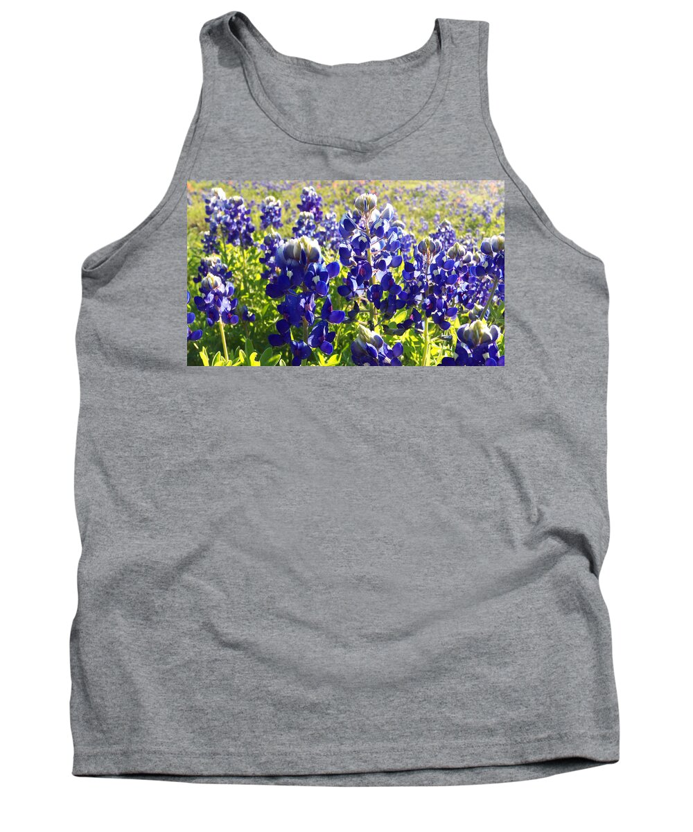 Bluebonnets Tank Top featuring the painting Bluebonnet Morning by Karen Kennedy Chatham